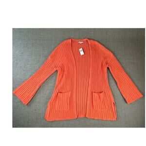 NWT American Eagle Cardigan Sweater Open Front Knit Coral Size Medium